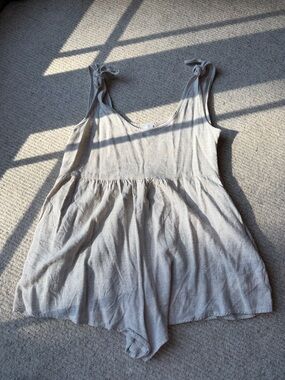 Princess Polly Light Taupe Tie-Shoulder Camisole Romper